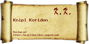 Knipl Koridon névjegykártya